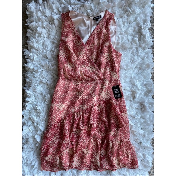 Express Paisley Ruffle Wrap Front Dress - Picture 3 of 3